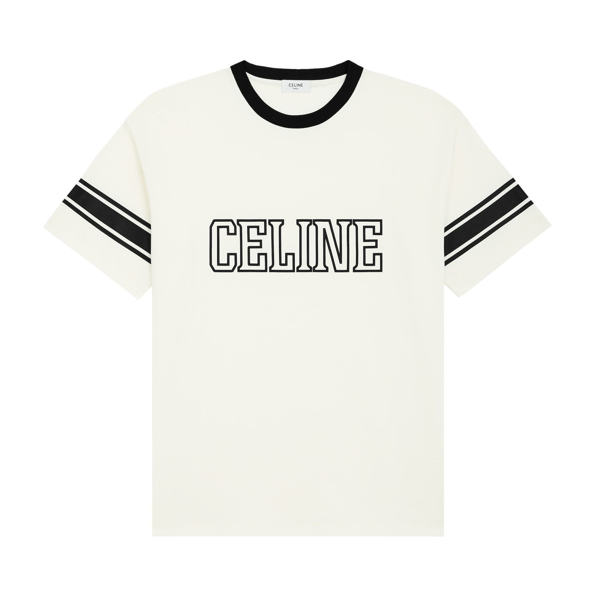 Buy CELINE Loose Triomphe T-Shirt 'Washed White/Black' - RX02N671Q