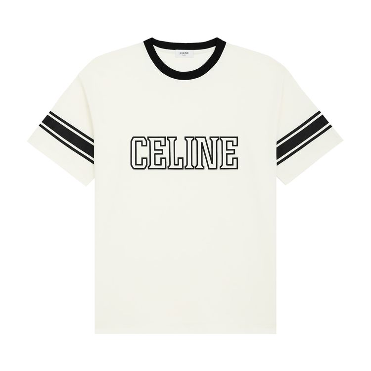 CELINE Loose Triomphe T Shirt Washed WhiteBlack