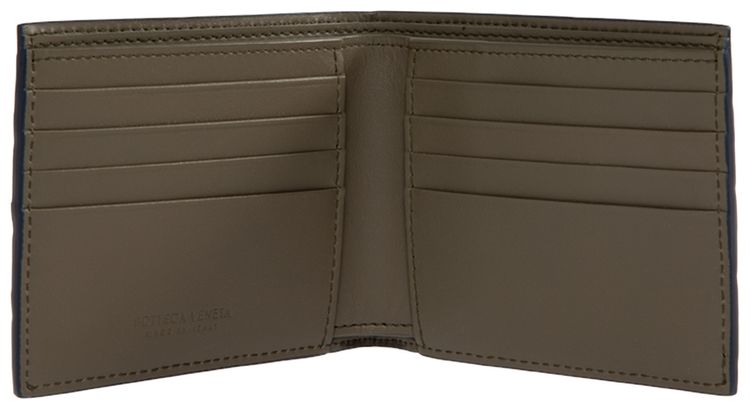 Balenciaga Intrecciato Bi Fold Wallet AbyssCypressSilver