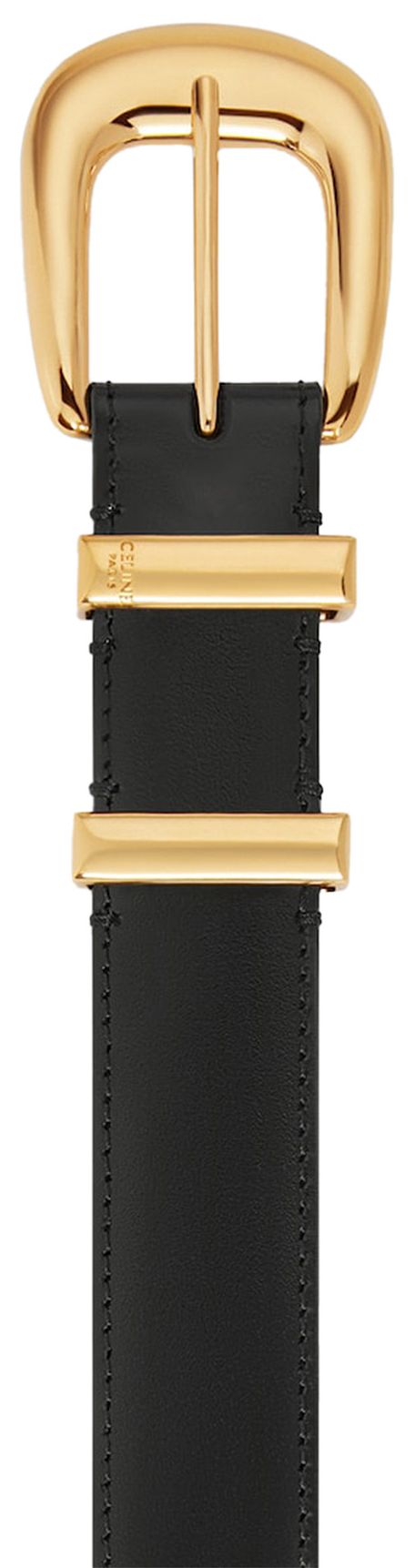 CELINE Medium Western Leather Belt Black