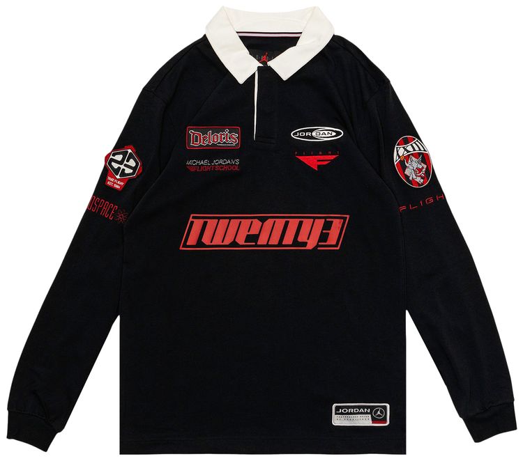 Air Jordan Essentials Long Sleeve Rugby Top Black