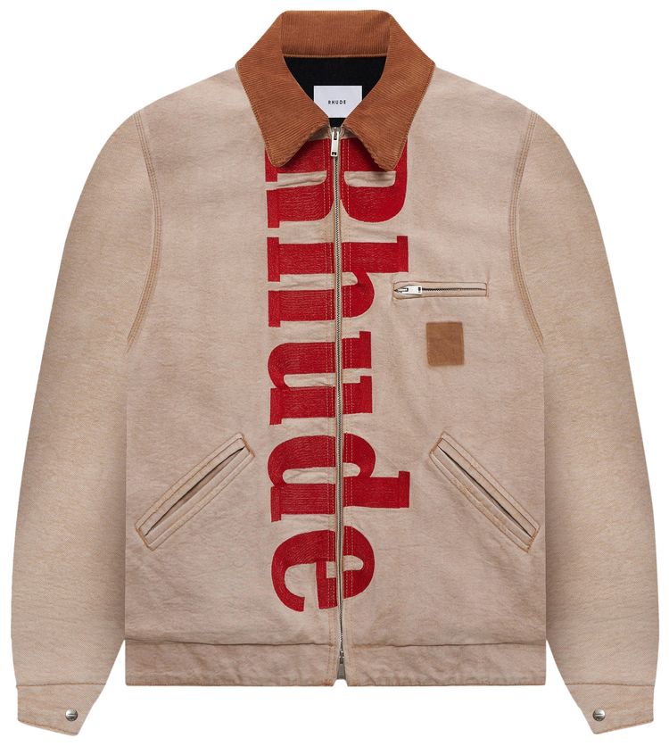 Rhude Logo Jacket KhakiRed