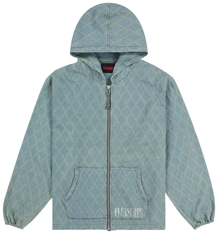 Pleasures Diamond Jacquard Zip Hoodie Light Indigo