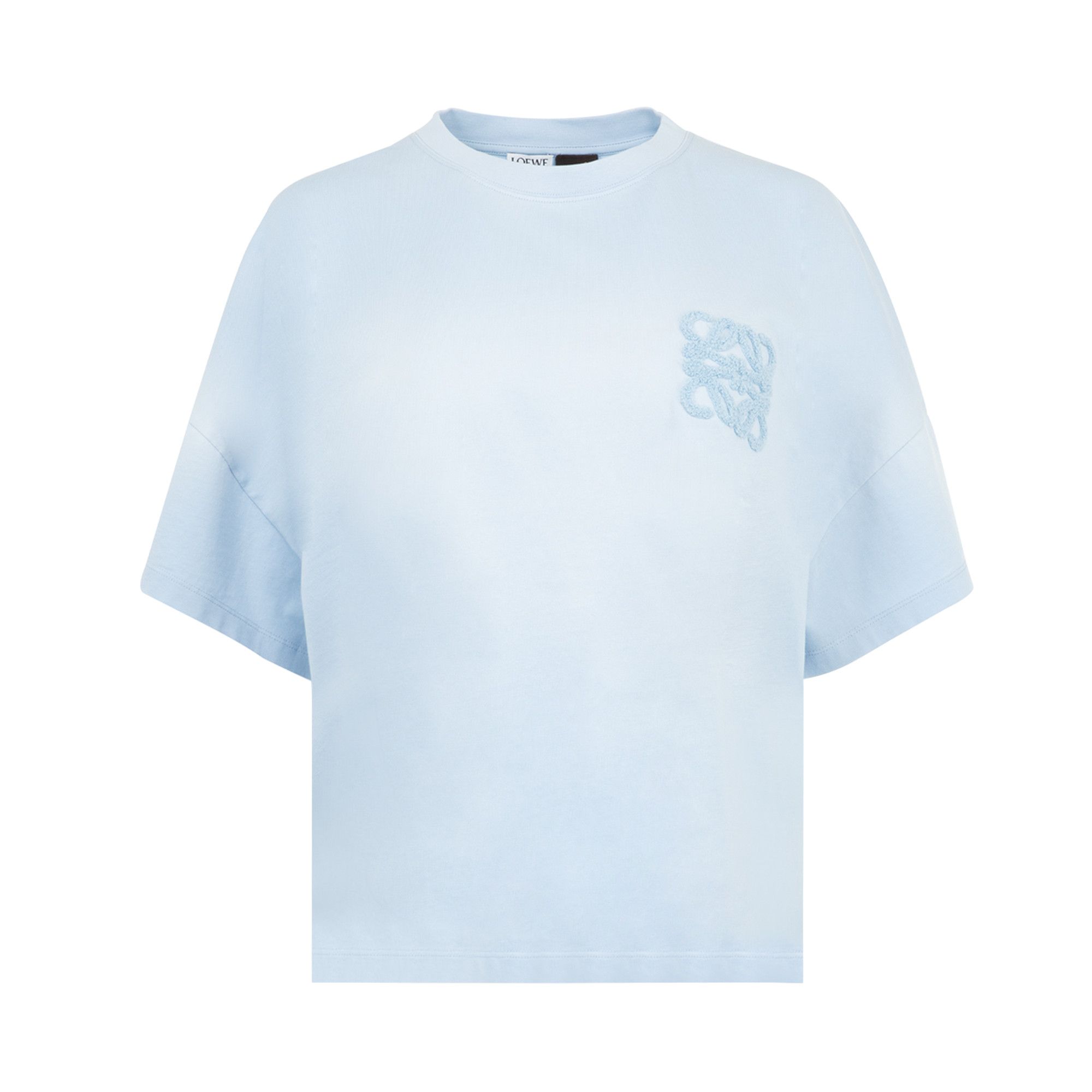 Tシャツ・カットソー LOEWE Cropped Anagram T-Shirt in Light Blue Anagram cropped cotton jersey T-shirt in blue - Loewe