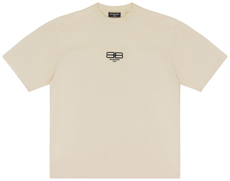 Balenciaga Logo T Shirt Cream