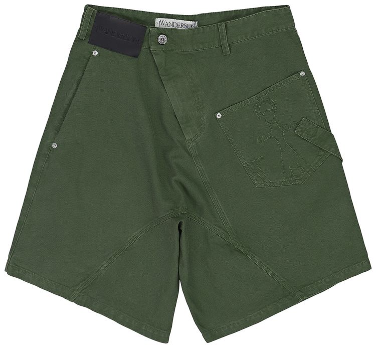 JW Anderson Twisted Workwear Shorts Dark Green
