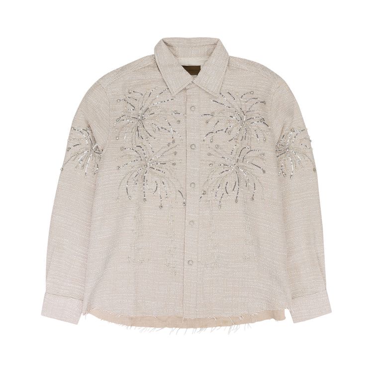 Birth Of Royal Child Fireworks Beaded Diamond Shirt White