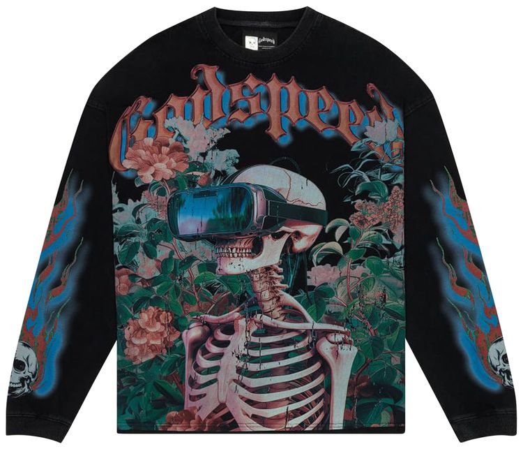 Godspeed Vision Flowers Long Sleeve Thermal Black Wash