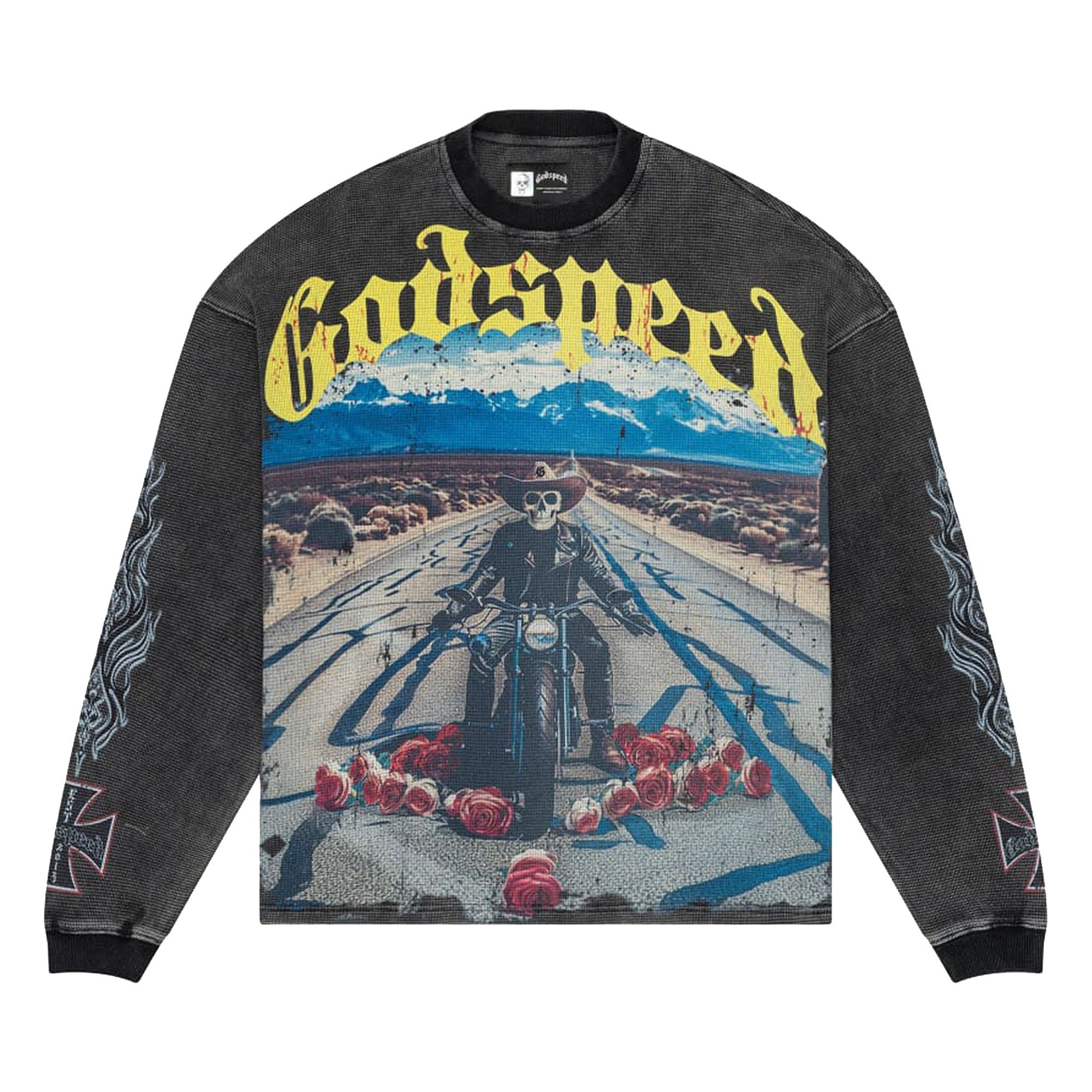 Buy Godspeed Long Lonely Road Thermal Long-Sleeve 'Grey Wash