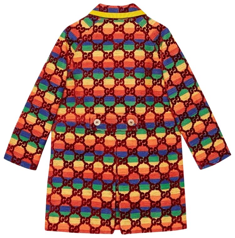 Gucci Kids GG Supreme Embroidered Coat Red