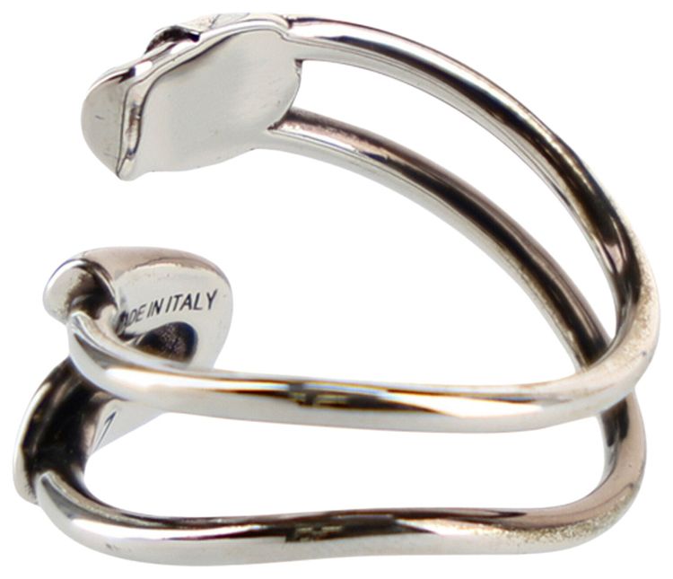 Alexander McQueen Safety Pin Ring Silver