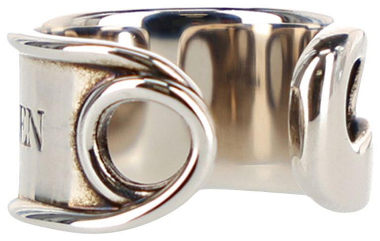 Alexander McQueen Safety Pin Ring Silver