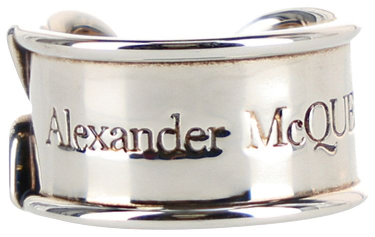 Alexander McQueen Safety Pin Ring Silver