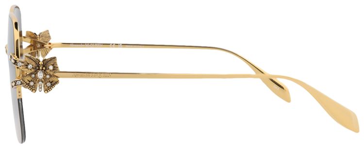 Alexander McQueen Square Sunglasses GoldGrey