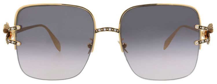 Alexander McQueen Square Sunglasses GoldGrey