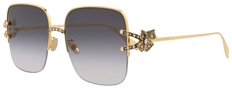 Alexander McQueen Square Sunglasses GoldGrey