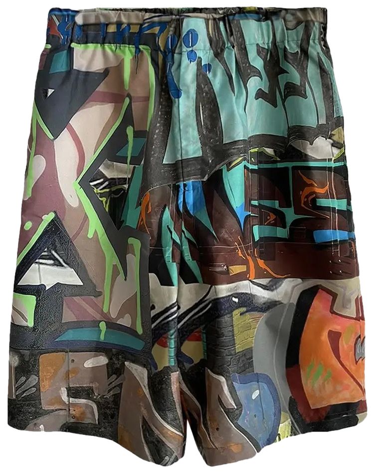 Off White Neen Allover Lounge Shorts Multicolor