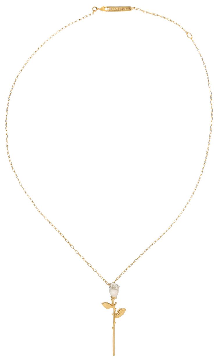 Ambush Rose Charm Necklace Gold