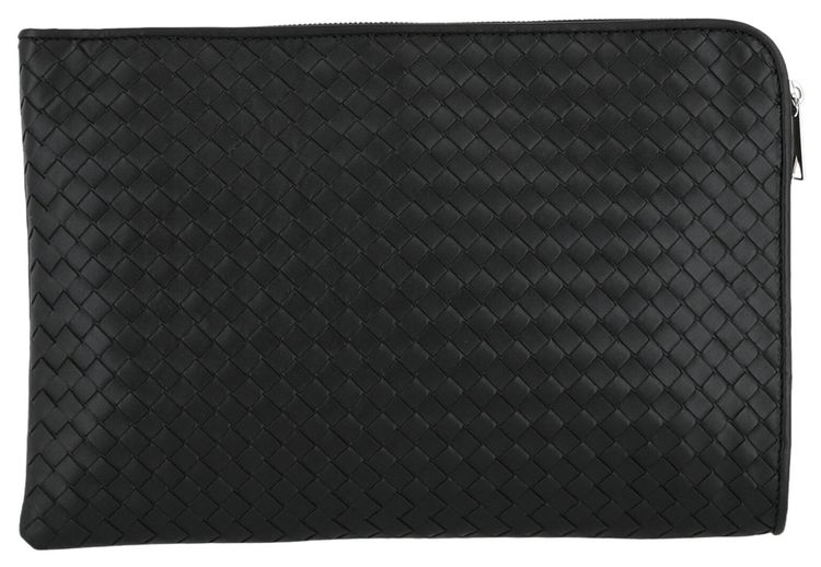 Bottega Veneta Intrecciato Document Pouch BlackSilver