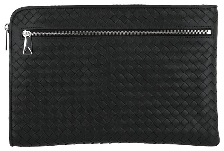 Bottega Veneta Intrecciato Document Pouch BlackSilver