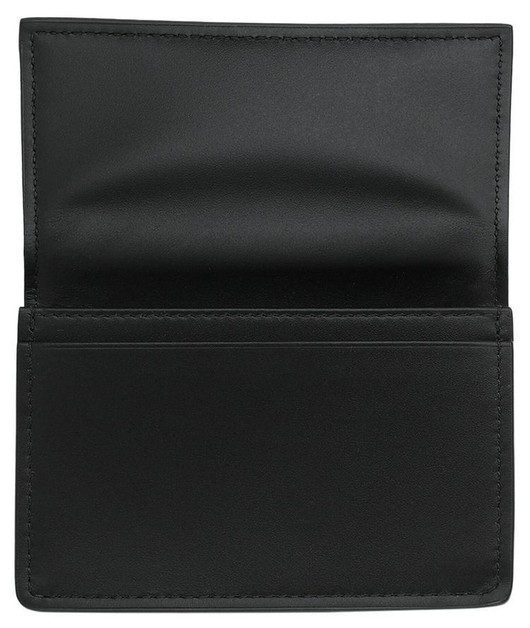 Bottega Veneta Intrecciato Flap Business Card Wallet Black