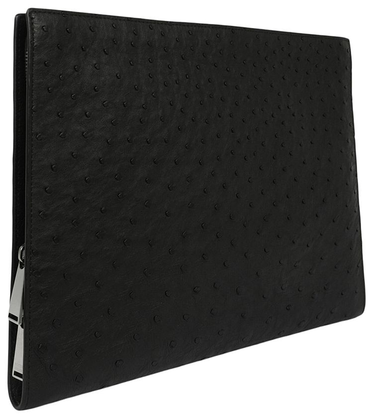 Bottega Veneta Leather Laptop Sleeve BlackSilver