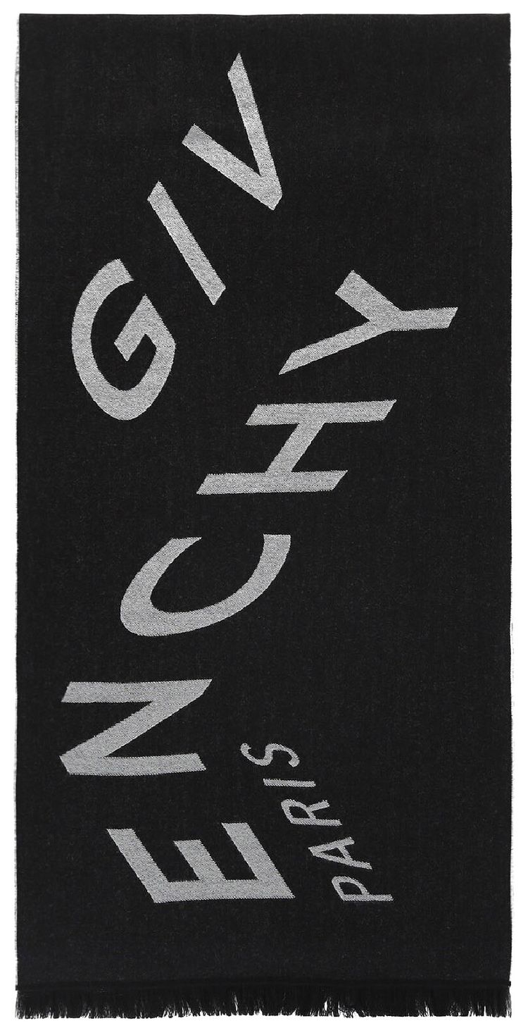 Givenchy Logo Print Scarf Black