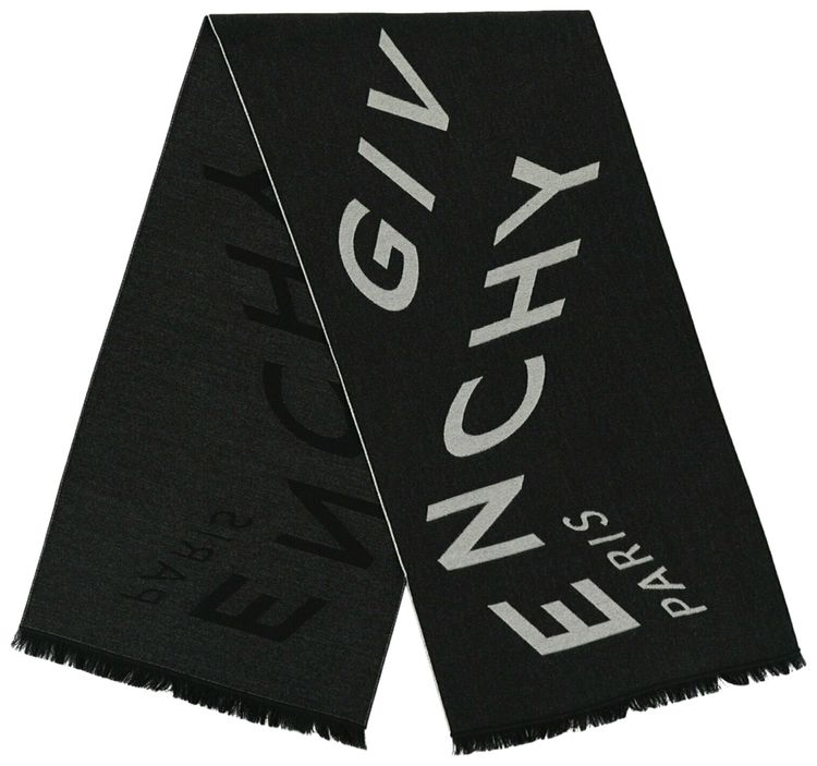 Givenchy Logo Print Scarf Black