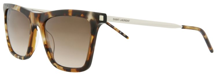 Saint Laurent Square Sunglasses HavanaSilverBrown