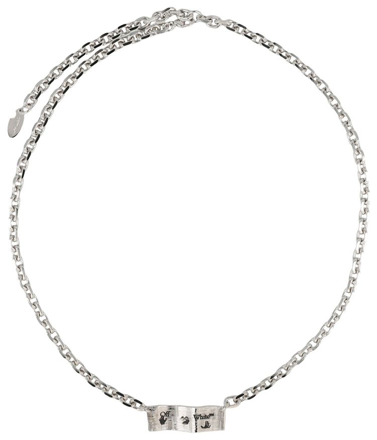 Off White Swimming Logo Necklace Silver