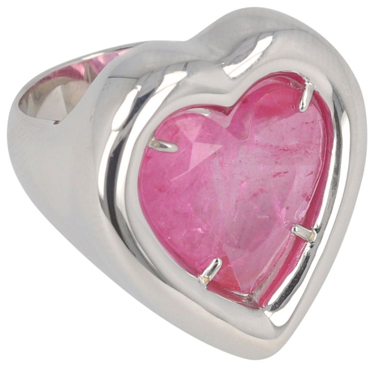 Ambush Heart Stone Ring Silver