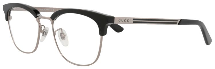 Gucci Square Optical Glasses BlackRutheniumTransparent