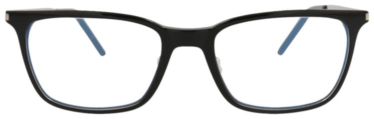 Saint Laurent Square Optical Glasses BlackSilverTransparent