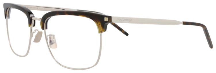 Saint Laurent Square Optical Glasses HavanaSilverTransparent