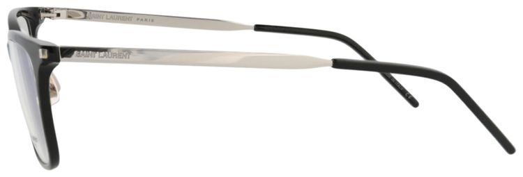 Saint Laurent Square Optical Glasses BlackSilverTransparent