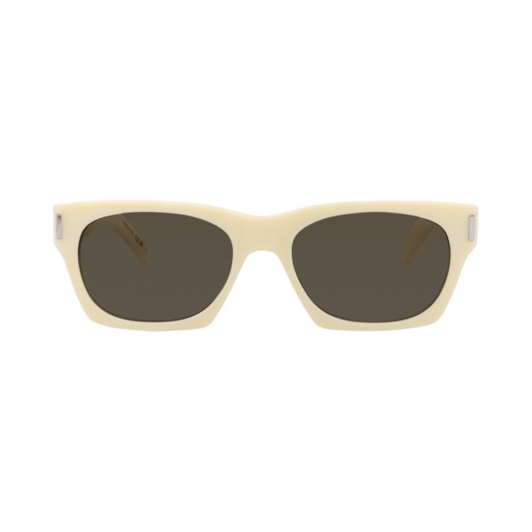 ?️ New Saint Laurent SL402 020 Sunglasses - Ivory Frame, Grey Lenses Buy Saint Laurent Square Sunglasses  main image 4