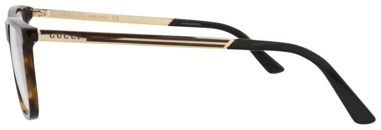 Gucci Square Optical Glasses HavanaGoldTransparent