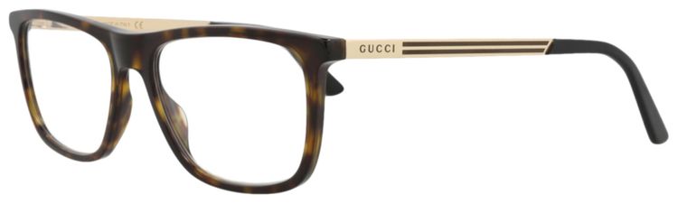 Gucci Square Optical Glasses HavanaGoldTransparent