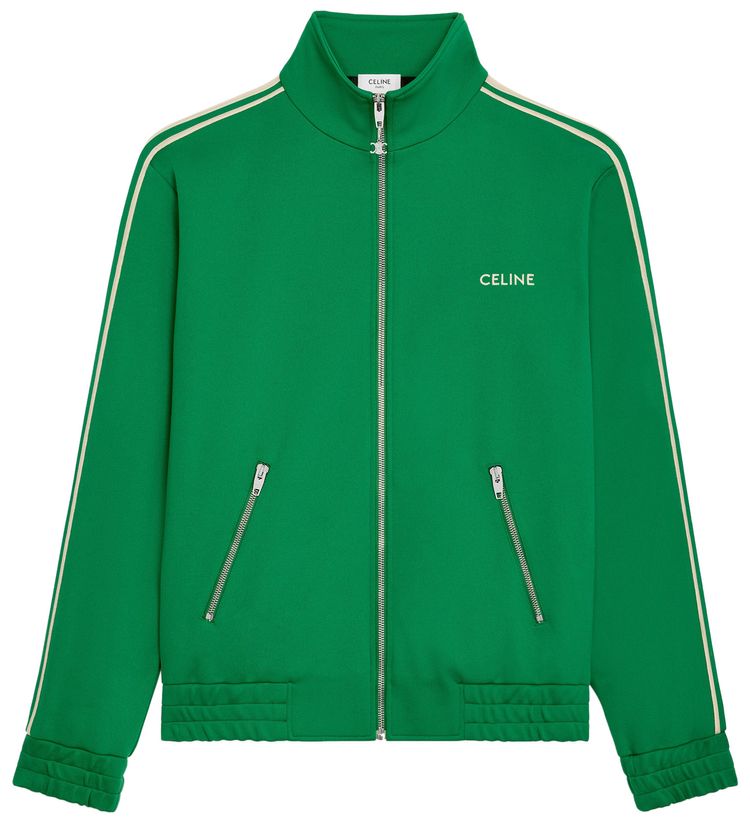 CELINE Tracksuit Jacket GreenEcru