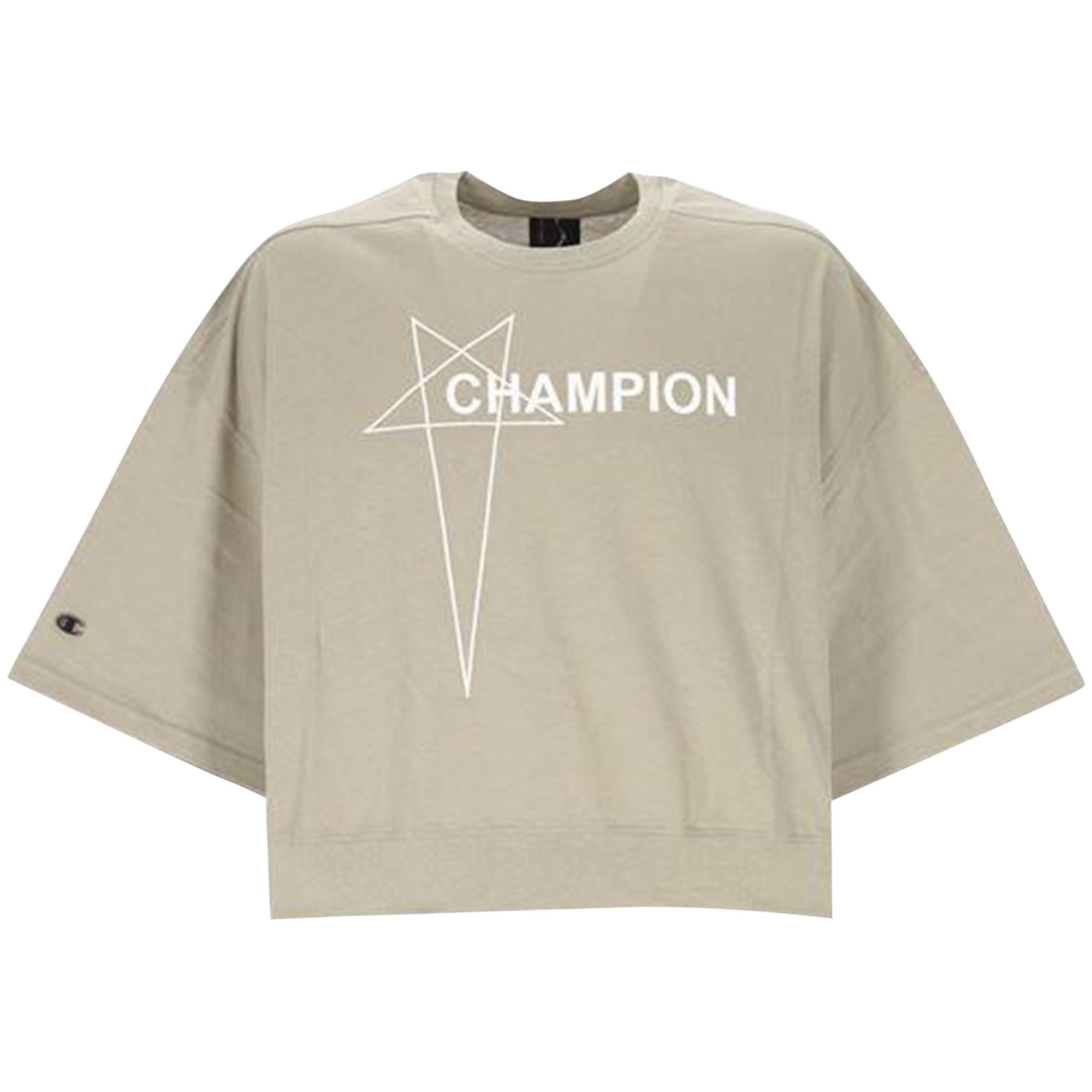 Buy Rick Owens x Champion Logo Embroidered Cropped T-Shirt 'Pearl