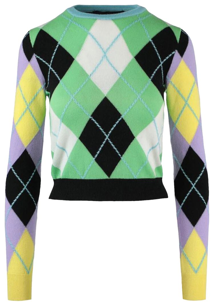Versace Argyle Patterned Cashmere Sweater Multicolor