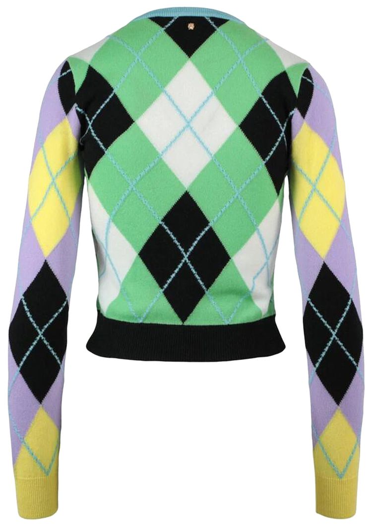 Versace Argyle Patterned Cashmere Sweater Multicolor
