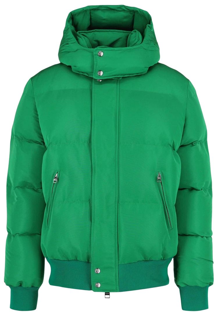 Alexander McQueen Graffiti Print Puffer Jacket Green