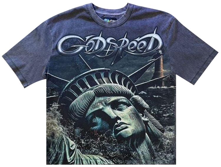 Godspeed Sunken Liberty 2 T Shirt Grey Wash