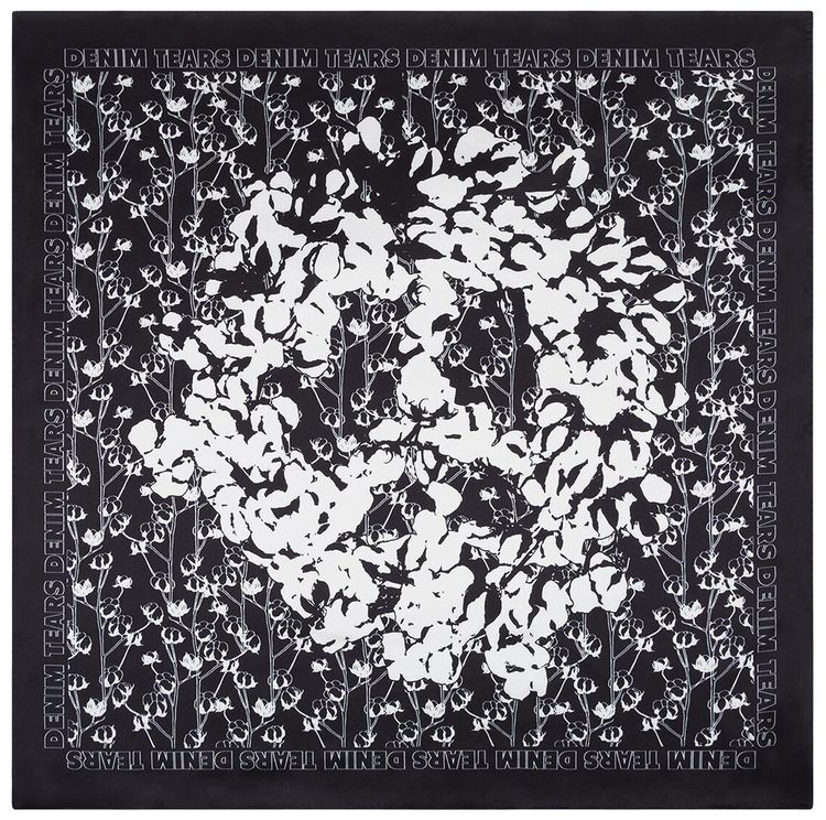 Denim Tears Peace Wreath Silk Scarf Black