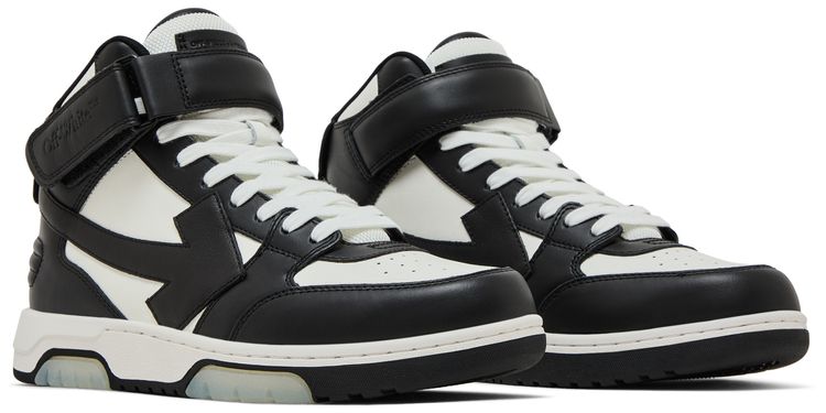 Off White Out of Office Mid Black White Clear Sole