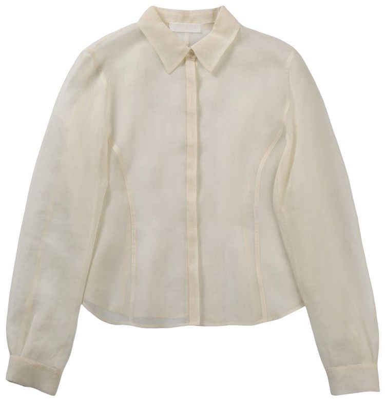 Amomento Sheer Slim Fit Shirt Ivory