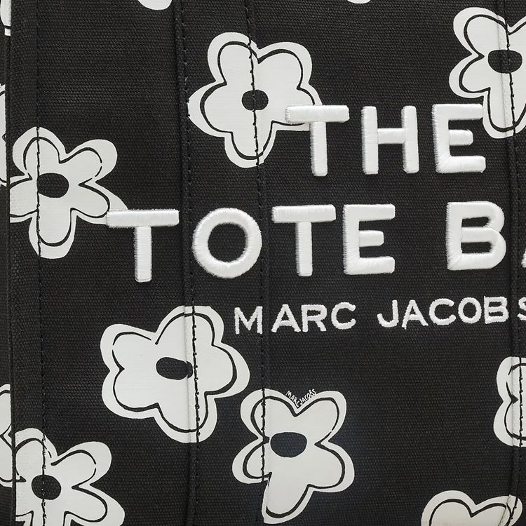Marc Jacobs Daisy Canvas Medium Tote Bag BlackWhite
