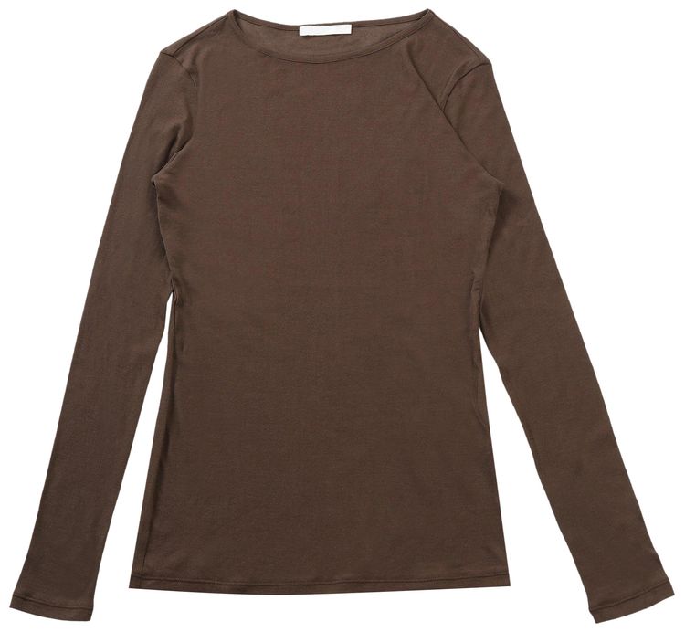 Amomento Sheer Long Sleeve Tee Brown