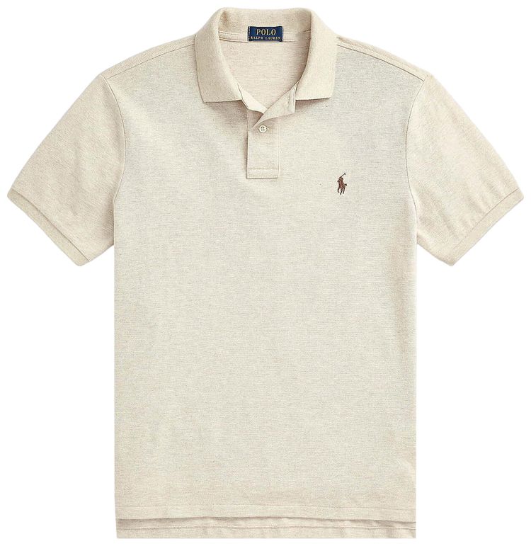 Polo Ralph Lauren Custom Slim Fit Short Sleeve Mesh Polo Expedition Dune Heather